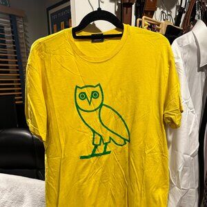 October’s Very Own (OVO) T-Shirt Yellow with Green Owl logo